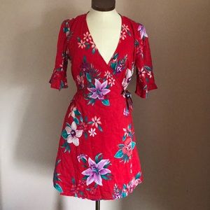 Old Navy size medium red floral dress